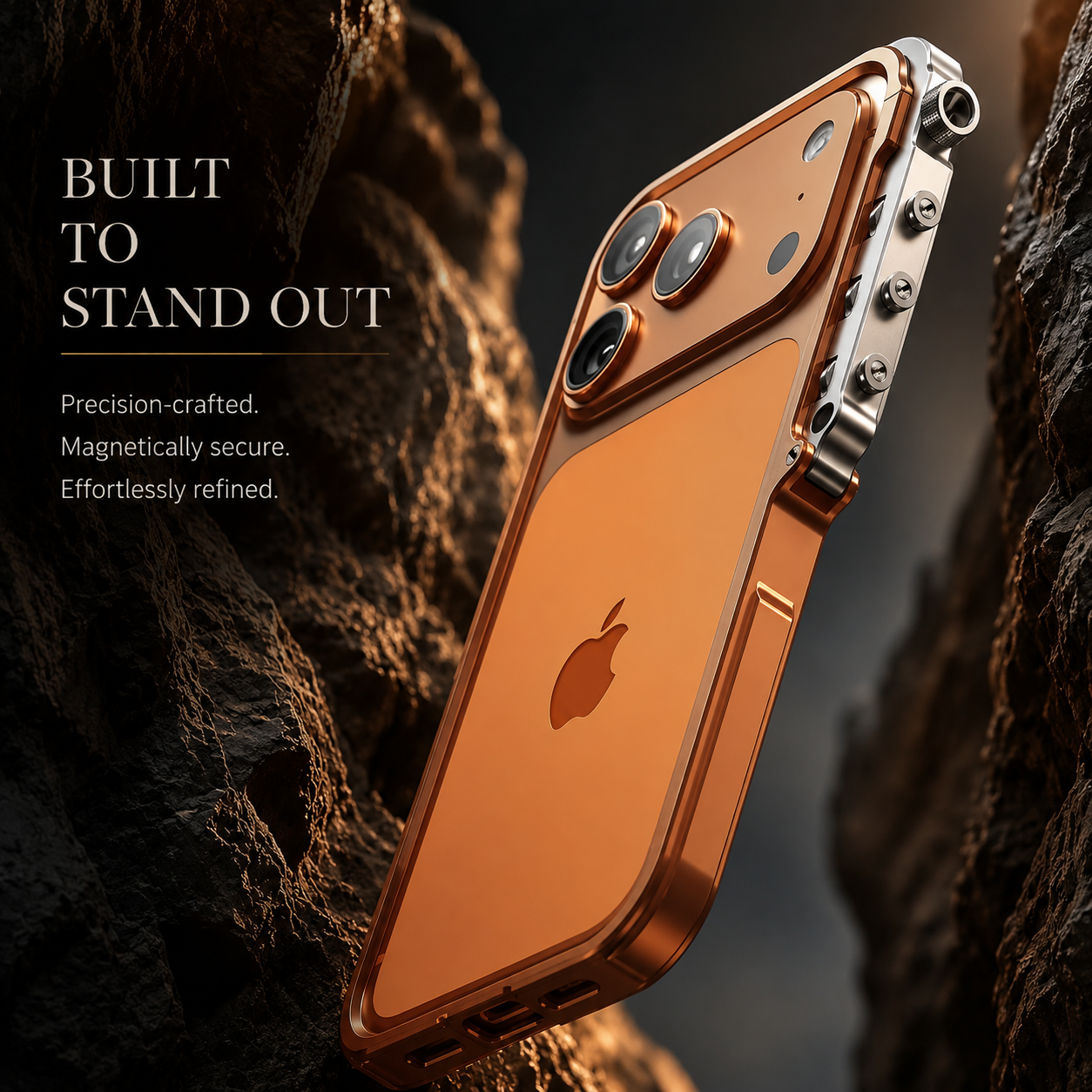 Premium iPhone Case Camera Lens Protection Shockproof Protective Cover Aluminum Alloy Bumper Heavy Duty Metal Frame Cyberpunk Design