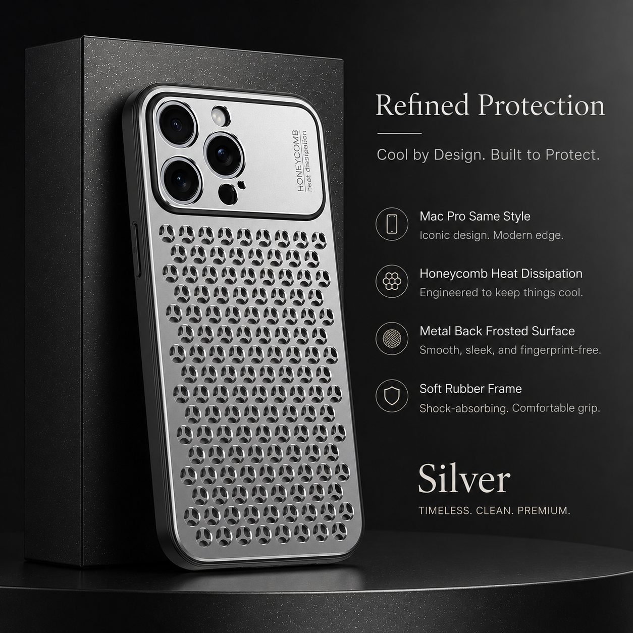 Premium iPhone Case Camera Lens Protection Shockproof Protective Cover Aluminum Alloy Frame Anti Fingerprint Scratch Resistant Breathable Back Design