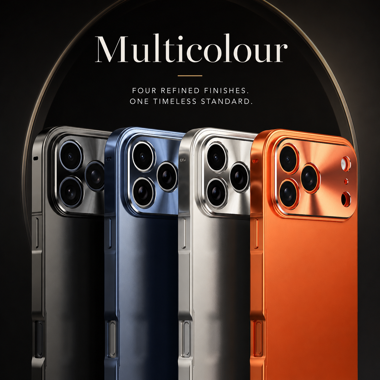 Premium iPhone Case Camera Lens Protection Shockproof Protective Cover Aluminum Alloy Frame Ultra Thin Frosted Back Anti Fingerprint Full Coverage