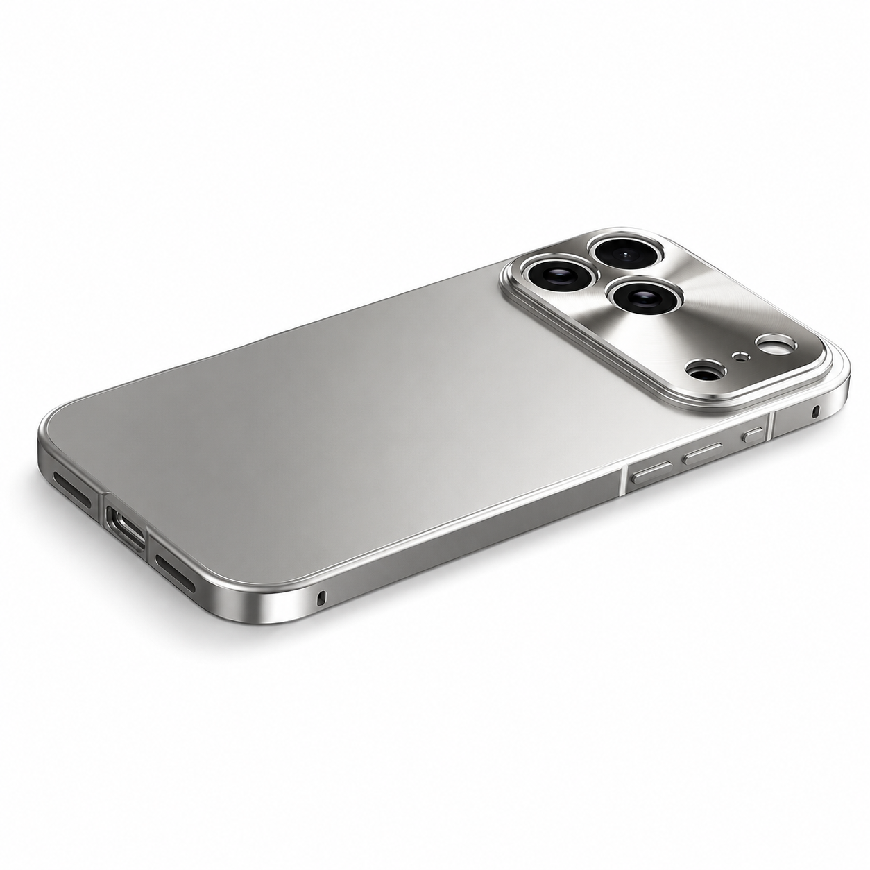 Premium iPhone Case Camera Lens Protection Shockproof Protective Cover Aluminum Alloy Frame Ultra Thin Frosted Back Anti Fingerprint Full Coverage