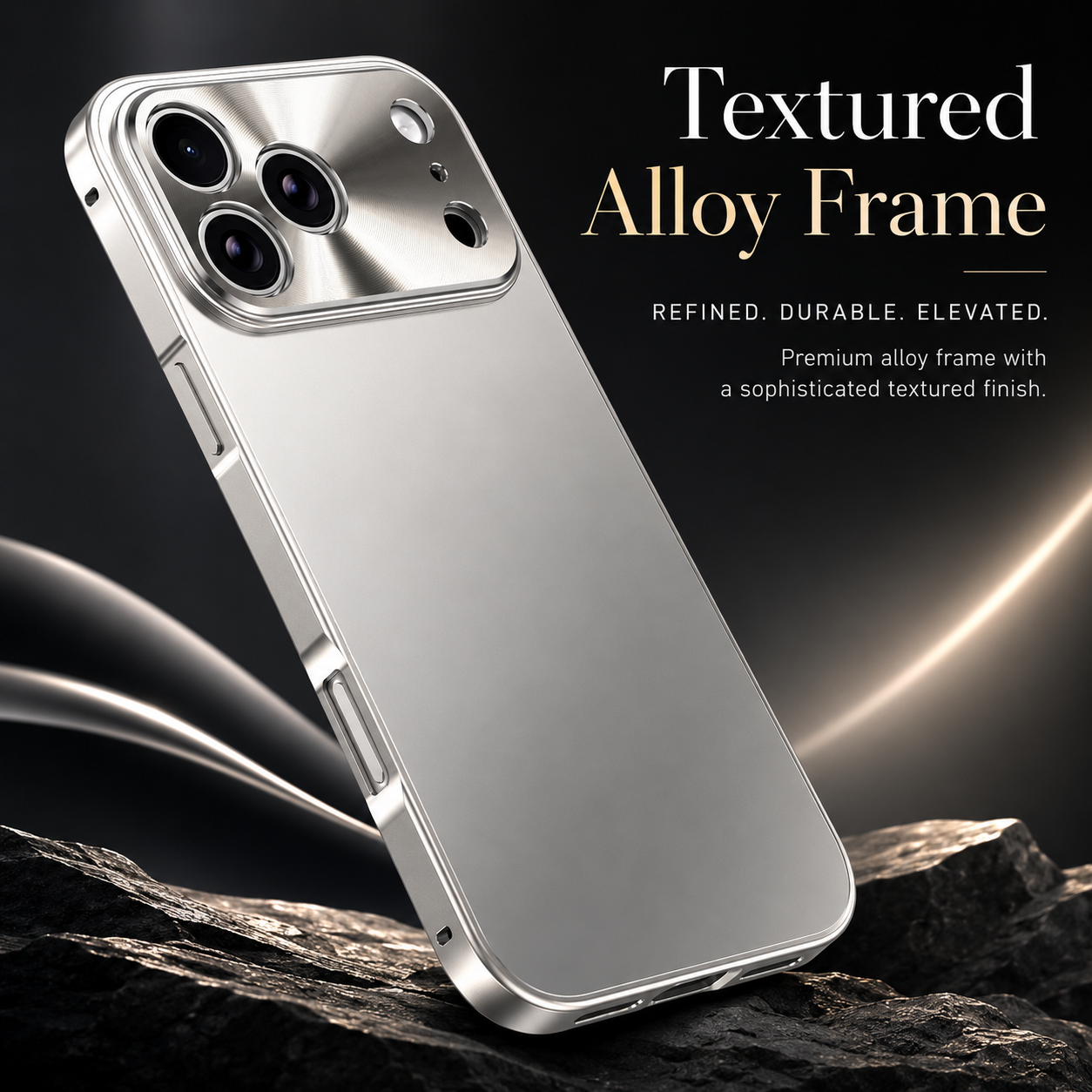 Premium iPhone Case Camera Lens Protection Shockproof Protective Cover Aluminum Alloy Frame Ultra Thin Frosted Back Anti Fingerprint Full Coverage