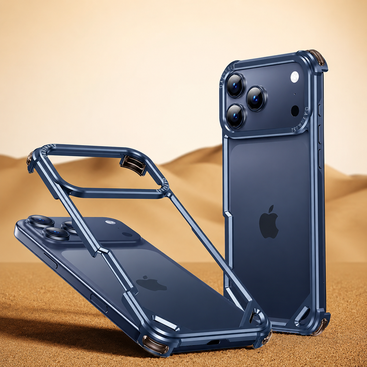 Premium iPhone Case Camera Lens Protection Shockproof Protective Cover Aluminum Alloy Frameless Wireless Charging Compatible Minimalist Design