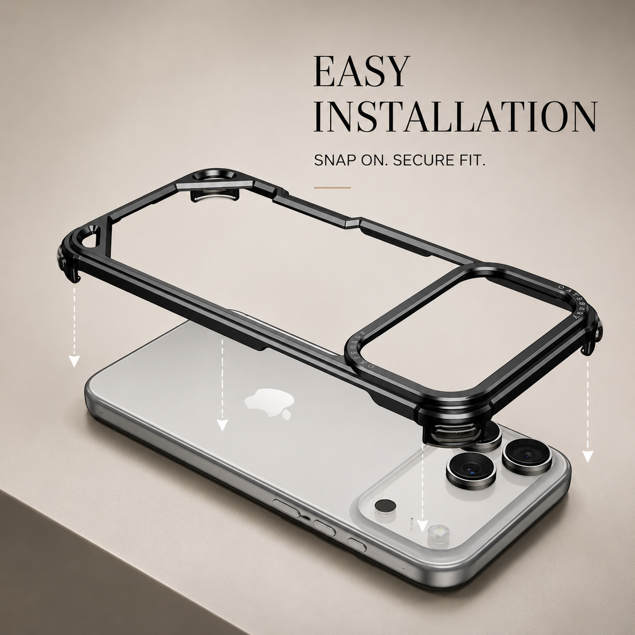 Premium iPhone Case Camera Lens Protection Shockproof Protective Cover Aluminum Alloy Frameless Wireless Charging Compatible Minimalist Design