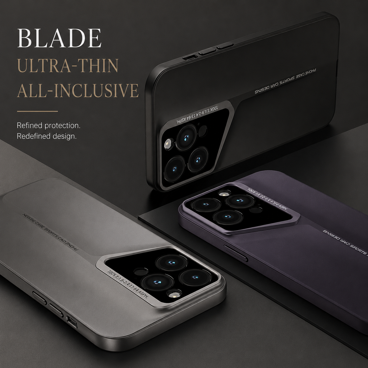 Premium iPhone Case Camera Lens Protection Shockproof Protective Cover Anti Fingerprint Full Coverage Hard PC Slim Matte Design