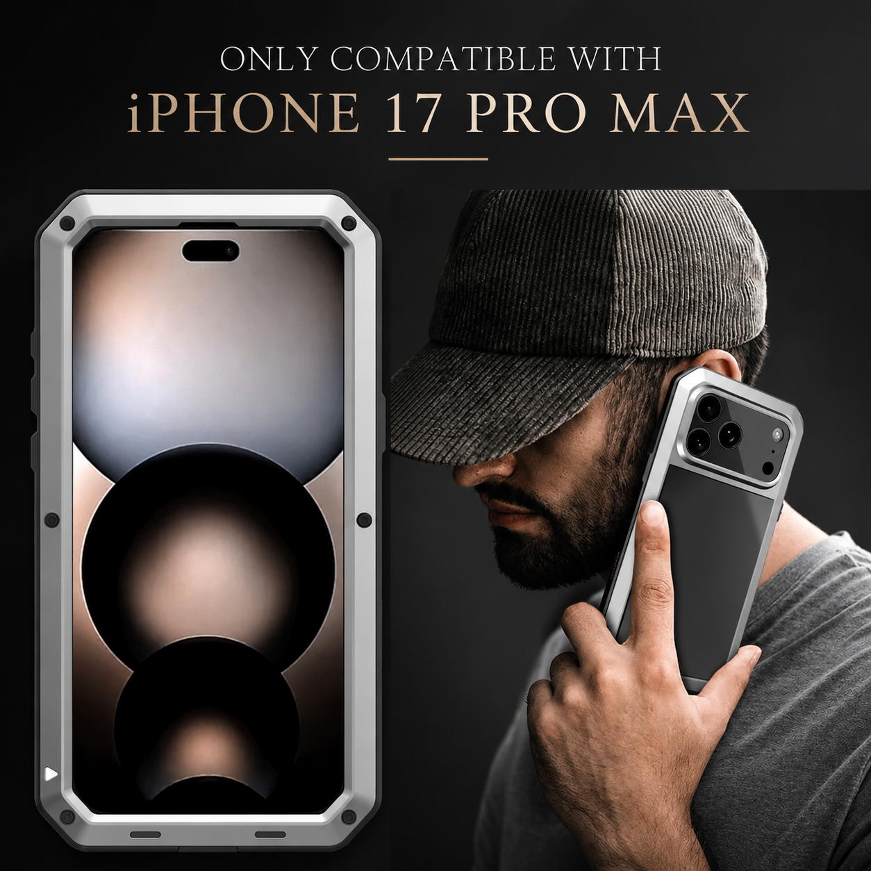 Premium iPhone Case Camera Lens Protection Shockproof Protective Cover Built In Screen Protection Heavy Duty Metal Armor TPU PC Design