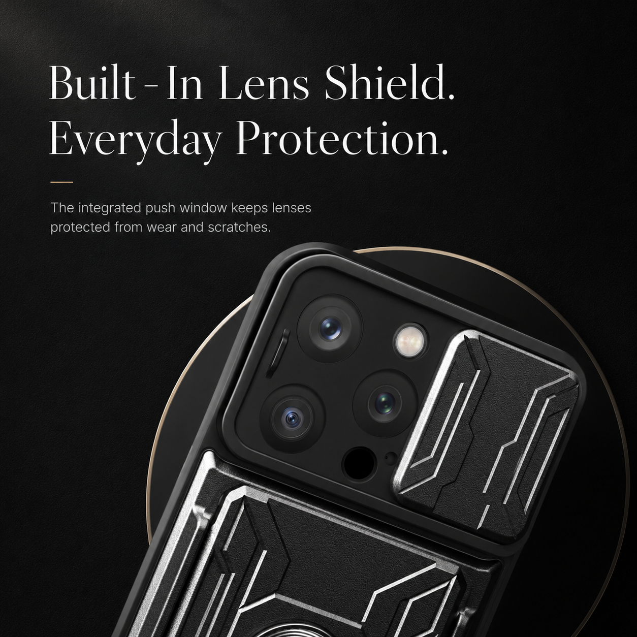 Premium iPhone Case Camera Lens Protection Shockproof Protective Cover Card Holder Ring Stand Magnetic Mount Dual Layer Armor Design