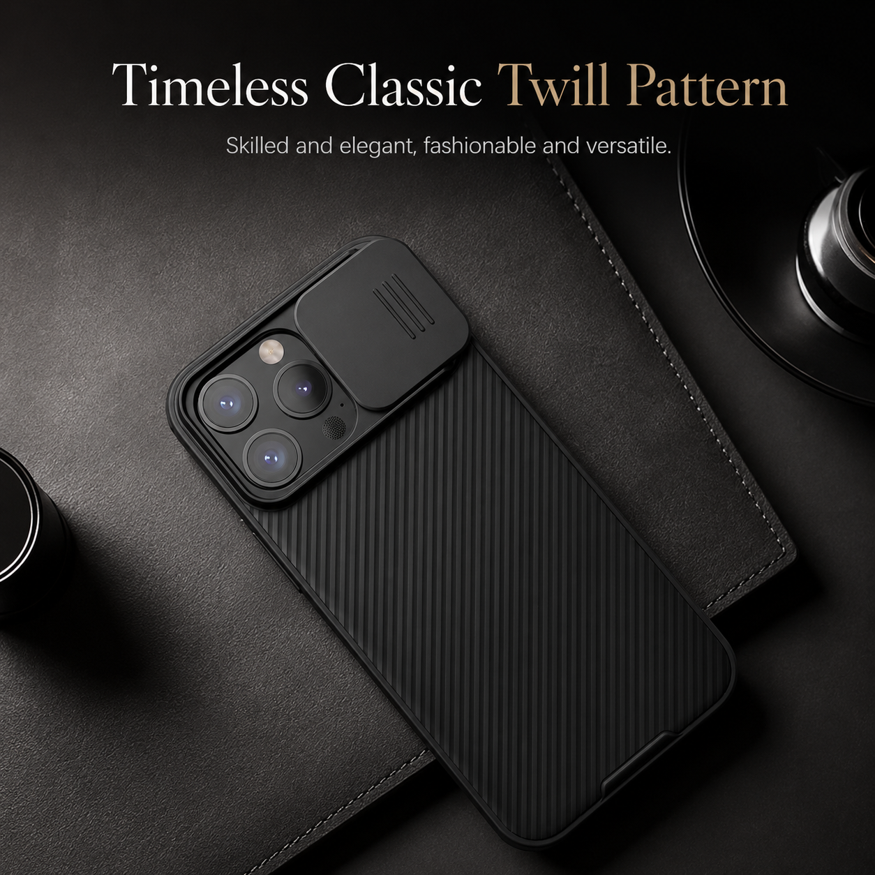 Premium iPhone Case Camera Lens Protection Shockproof Protective Cover Magnetic Back Sliding Camera Cover Rugged TPU PC Design