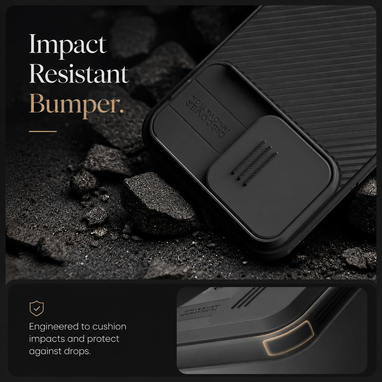 Premium iPhone Case Camera Lens Protection Shockproof Protective Cover Magnetic Back Sliding Camera Cover Rugged TPU PC Design