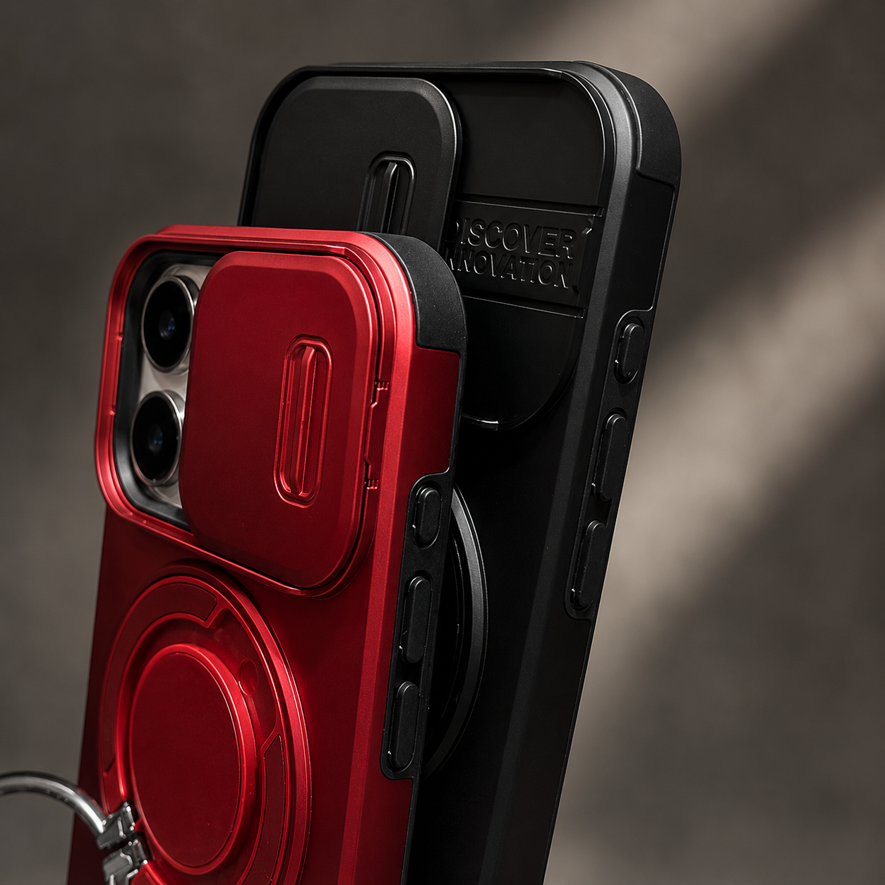 Premium iPhone Case Camera Lens Protection Shockproof Protective Cover Magnetic Stand Heavy Duty Armor Anti Fingerprint Anti Scratch Design