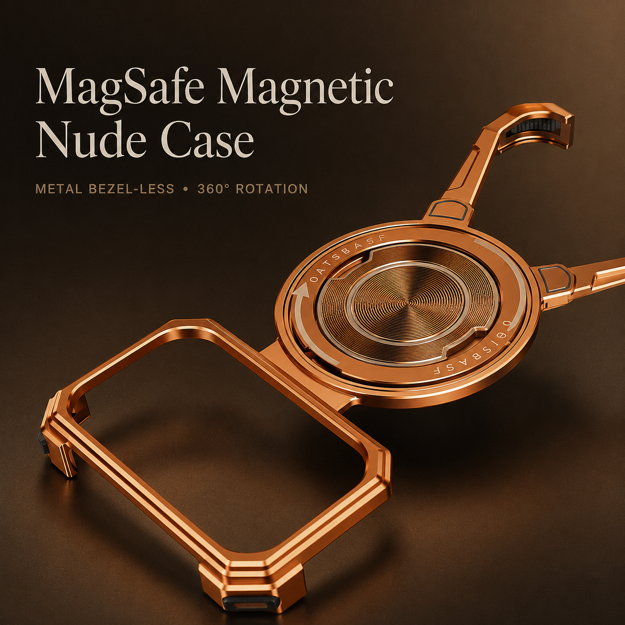 Premium iPhone Case Camera Lens Protection Shockproof Protective Cover Metal Bumper Ring Stand Frameless Anti Slip Design