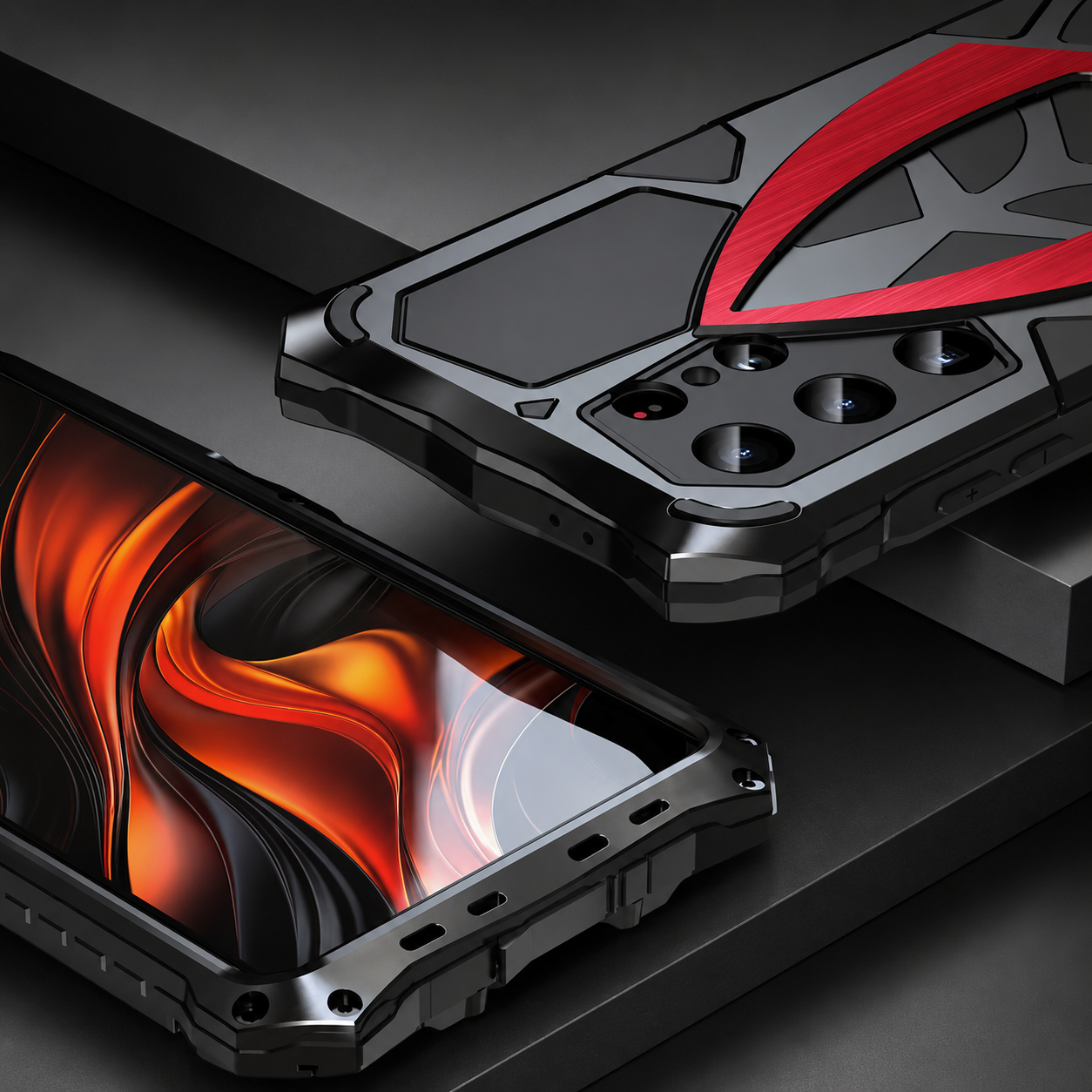 Premium iPhone Case Camera Lens Protection Shockproof Protective Cover Metal Frame Armor Anti Scratch Dustproof Rugged Design