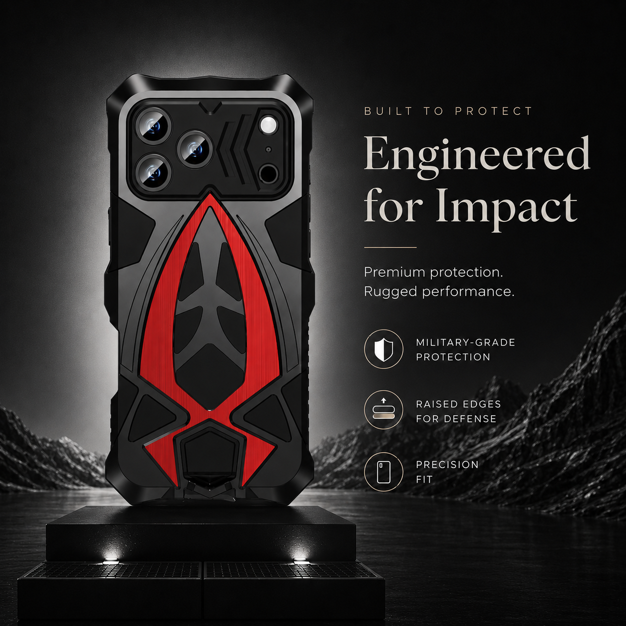 Premium iPhone Case Camera Lens Protection Shockproof Protective Cover Metal Frame Armor Anti Scratch Dustproof Rugged Design