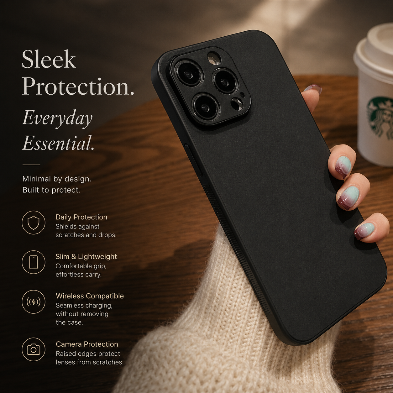 Premium iPhone Case Camera Lens Protection Shockproof Protective Cover Suede Leather Non Slip Anti Fingerprint Ultra Thin Design