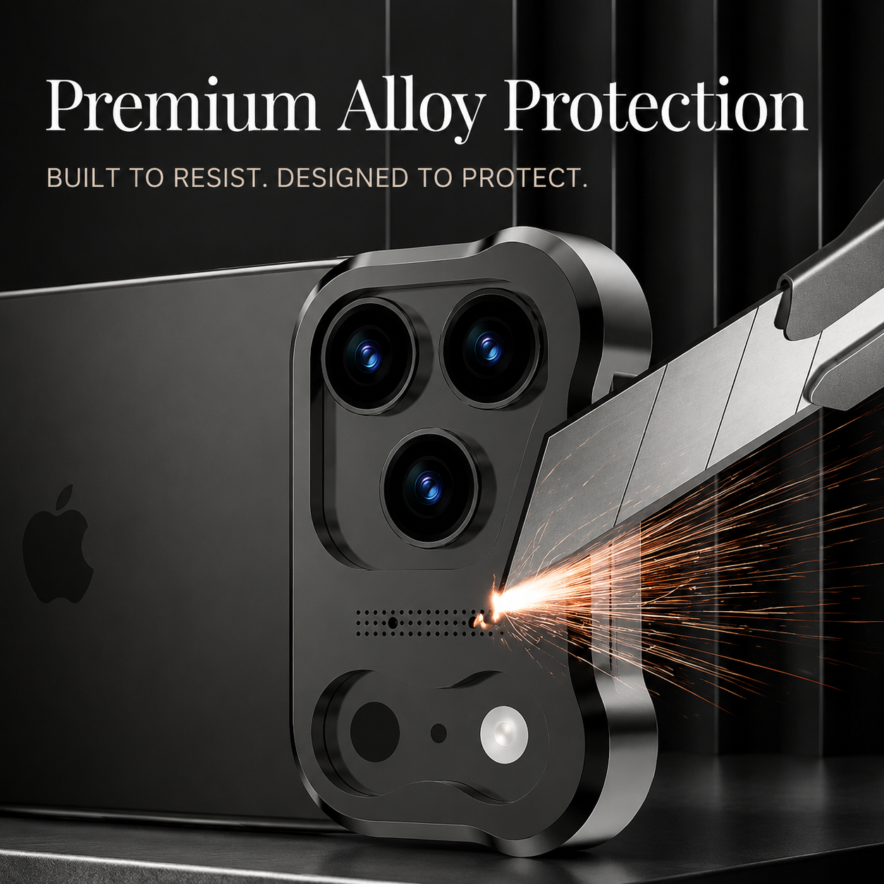 Premium iPhone Case Camera Lens Protection Shockproof Protective Cover Titanium Alloy Bumper Anti Fingerprint Lightweight Borderless Design