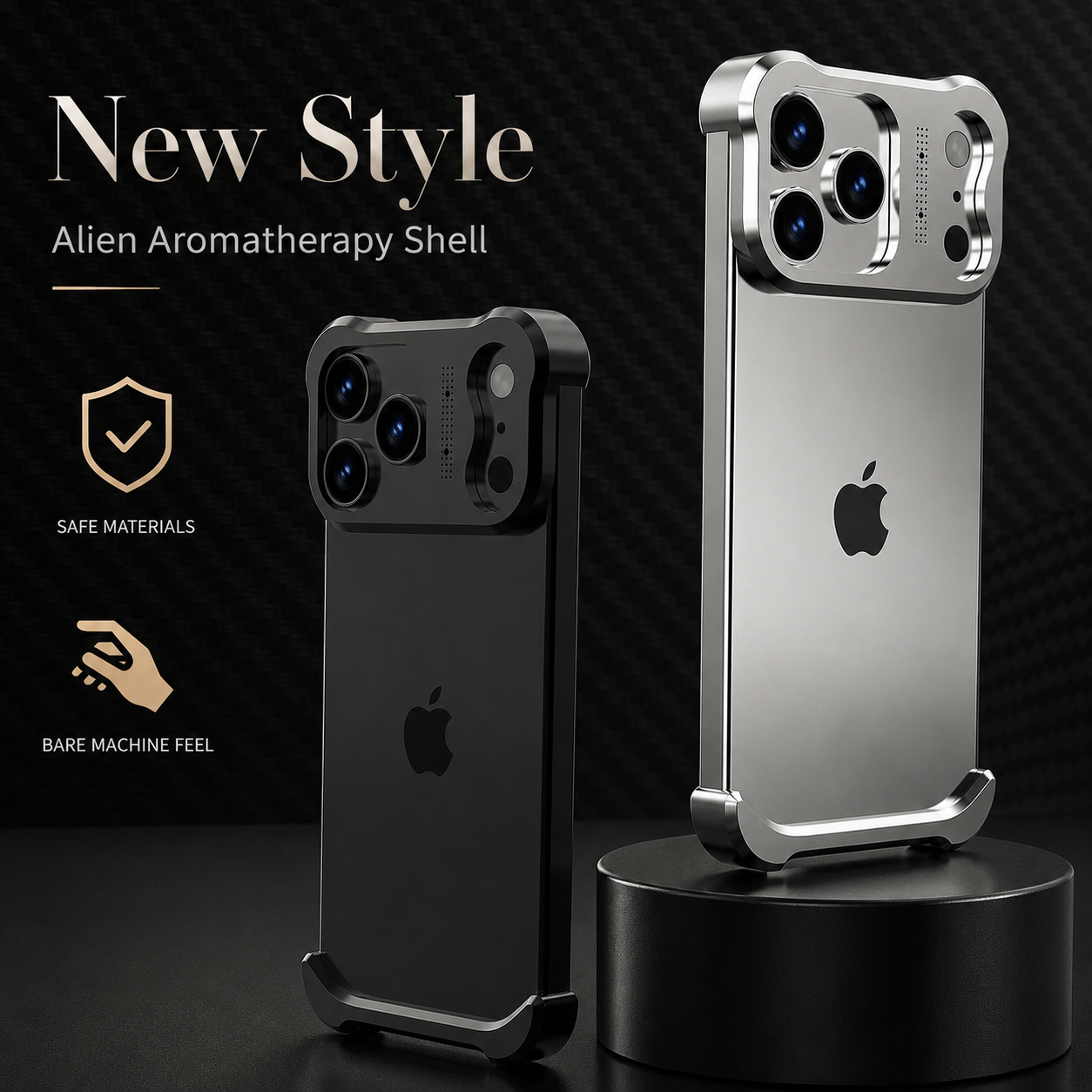 Premium iPhone Case Camera Lens Protection Shockproof Protective Cover Titanium Alloy Bumper Anti Fingerprint Lightweight Borderless Design