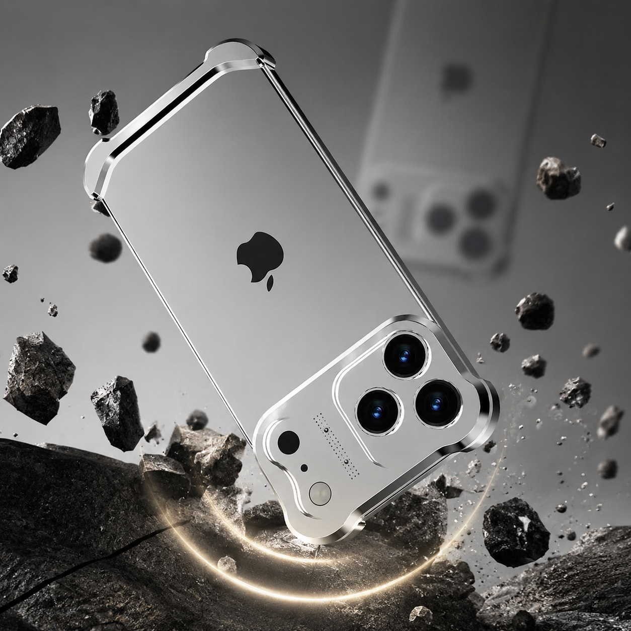 Premium iPhone Case Camera Lens Protection Shockproof Protective Cover Titanium Alloy Bumper Anti Fingerprint Lightweight Borderless Design