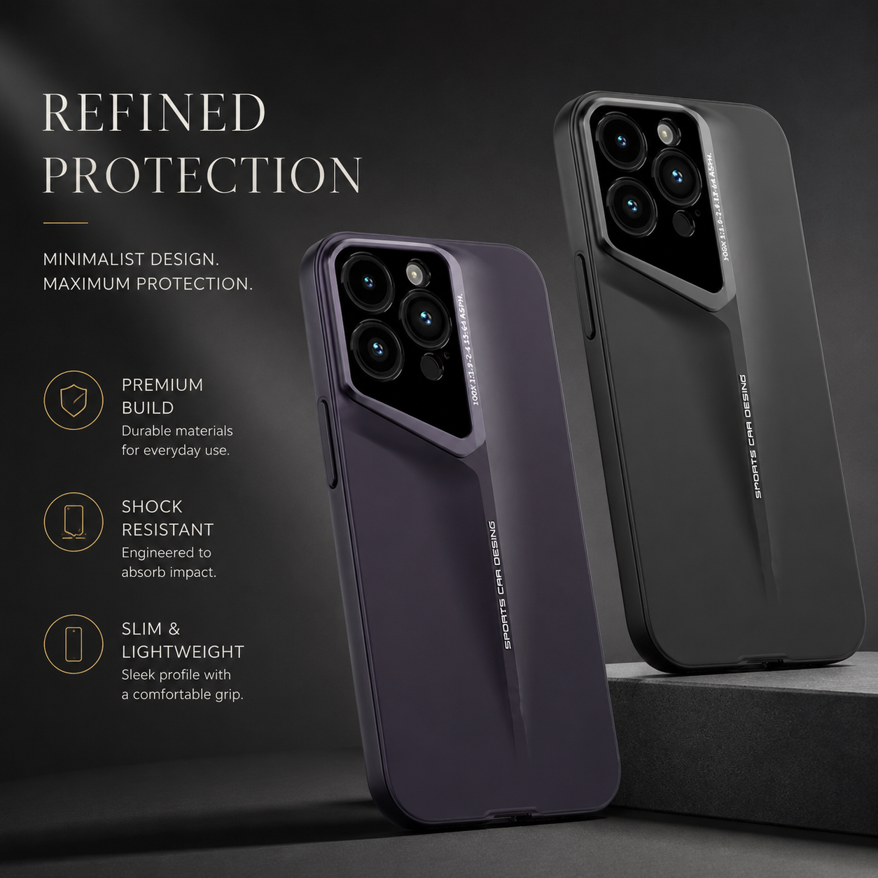 Premium iPhone Case Camera Lens Protection Shockproof Protective Cover Ultra Thin Titanium Style Anti Fingerprint Non Slip Design