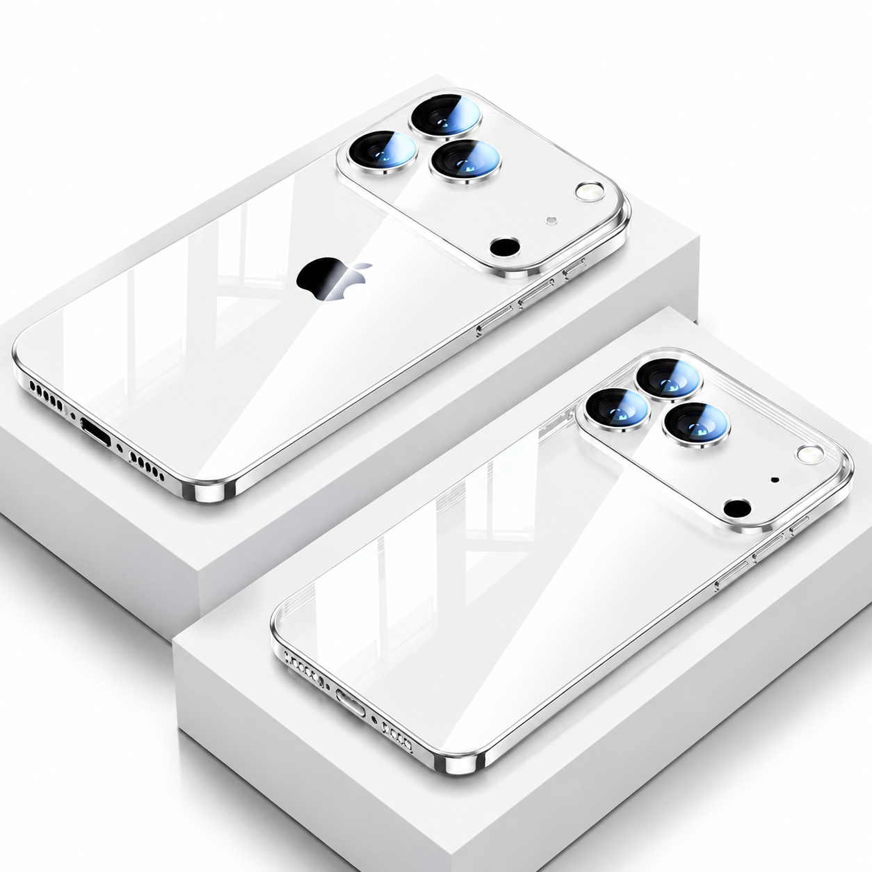 Premium iPhone Case Camera Lens Protection Shockproof Protective Cover Ultra Thin Transparent TPU Anti Fingerprint Scratch Resistant Design