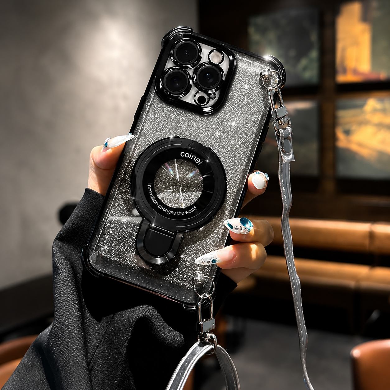 Premium iPhone Case Camera Lens Protection, TPU Four Corner Airbag Construction, Wireless Charging Compatible, Shockproof Lanyard Support Design