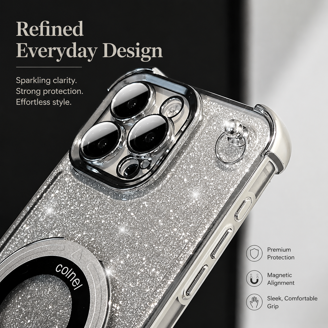Premium iPhone Case Camera Lens Protection, TPU Four Corner Airbag Construction, Wireless Charging Compatible, Shockproof Lanyard Support Design