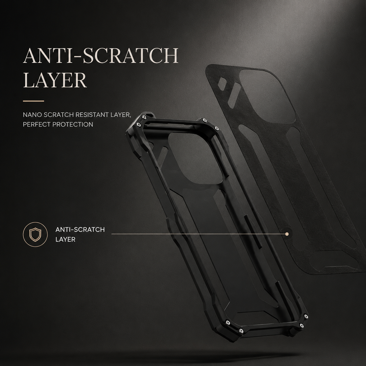 Premium iPhone Case Camera Lens Protection with Aluminum Alloy Armor Construction, Shockproof Design, Anti Scratch Surface, Matte Non Slip Finish