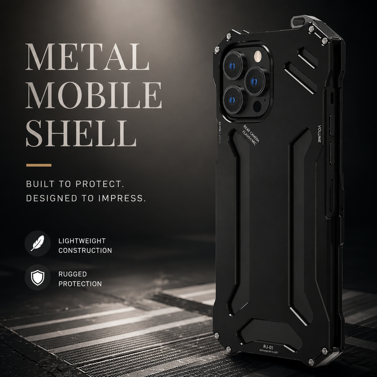Premium iPhone Case Camera Lens Protection with Aluminum Alloy Armor Construction, Shockproof Design, Anti Scratch Surface, Matte Non Slip Finish