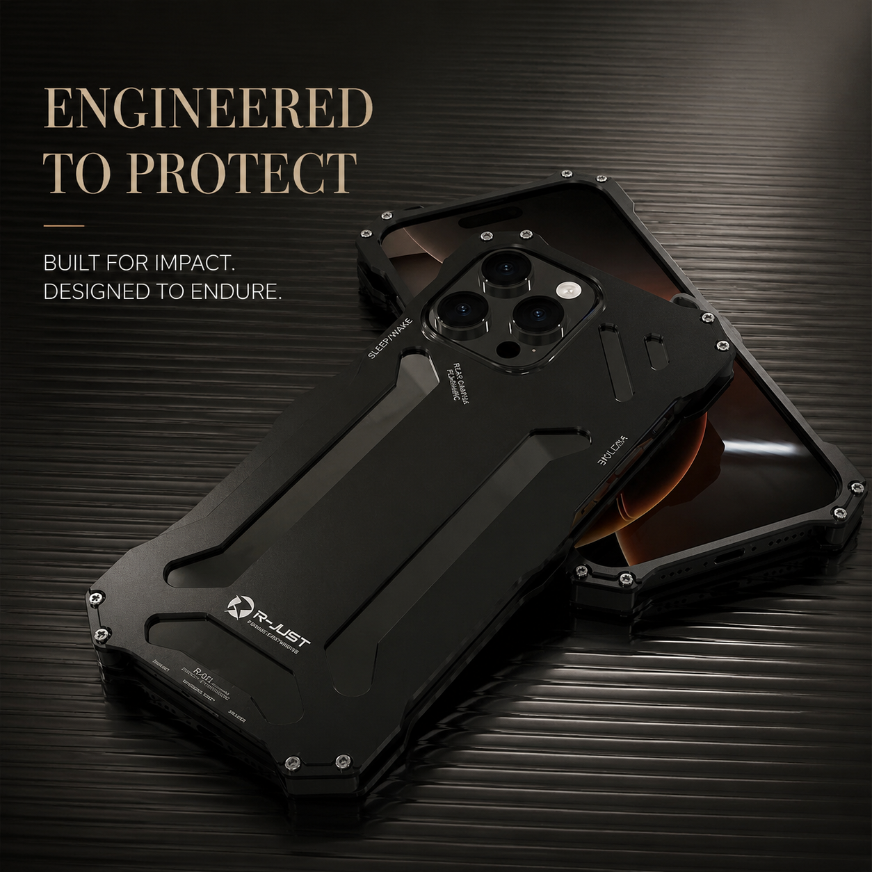 Premium iPhone Case Camera Lens Protection with Aluminum Alloy Armor Construction, Shockproof Design, Anti Scratch Surface, Matte Non Slip Finish