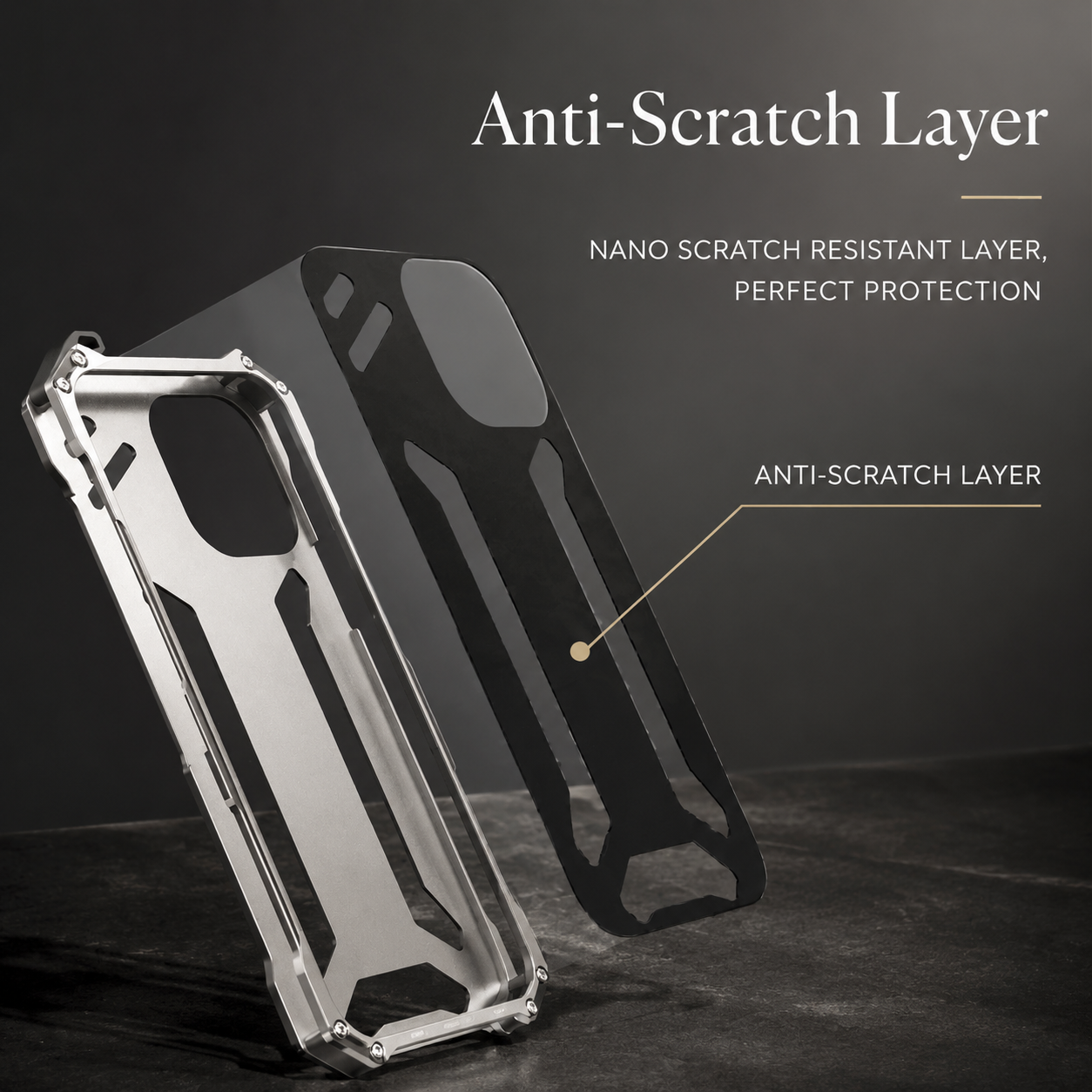 Premium iPhone Case Camera Lens Protection with Aluminum Metal Construction, Shockproof Design, Anti Scratch Surface, Anti Fingerprint Non Slip Finish
