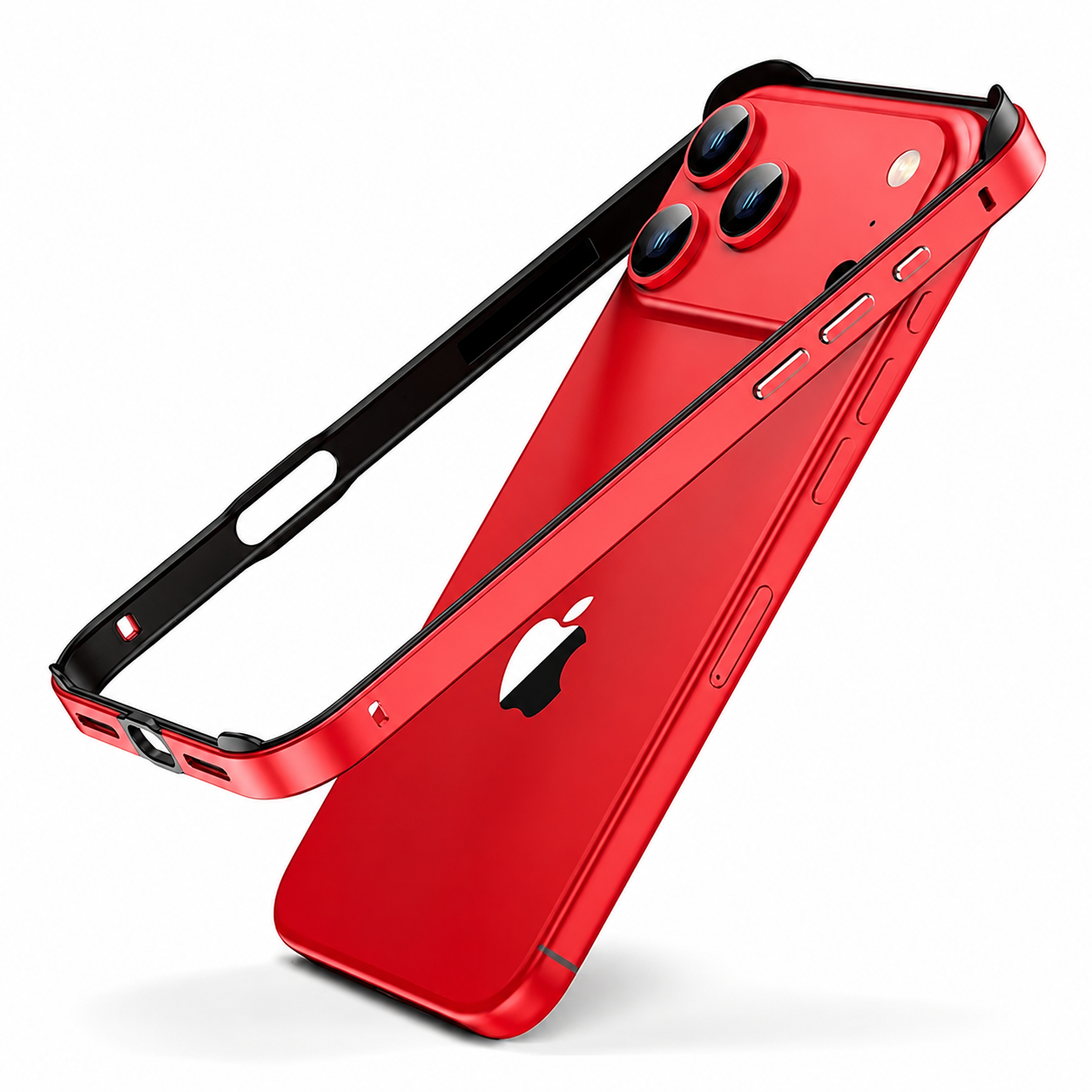 Premium iPhone Case Camera Lens Protection with Aluminum Metal Frame, Silicone Bumper, Anti Scratch Surface, Durable Shockproof Protective Design