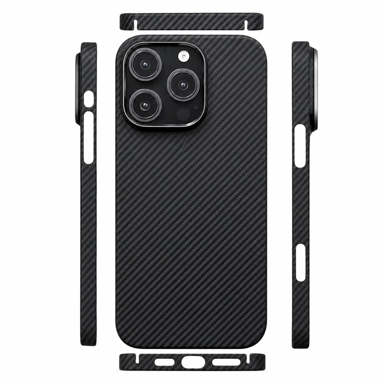 Premium iPhone Case Carbon Fiber Aramid Cover Shockproof Anti Fingerprint Anti Scratch Non Slip Grip Ultra Thin Lightweight Design Durable Protective Case