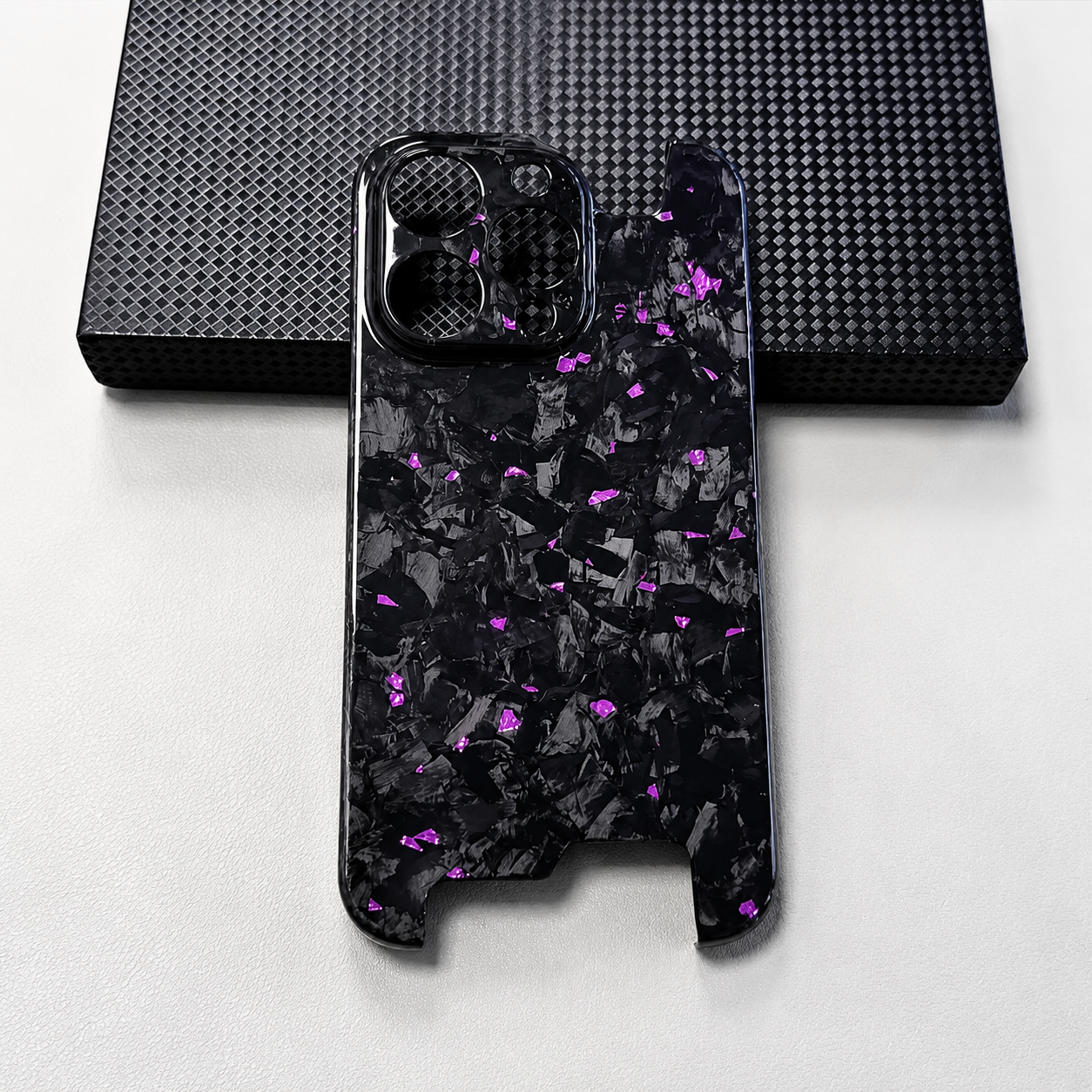 Premium iPhone Case Carbon Fiber Aramid Cover Shockproof Anti Fingerprint Non Slip Grip Ultra Thin Lightweight Durable Protective Case Glossy Design