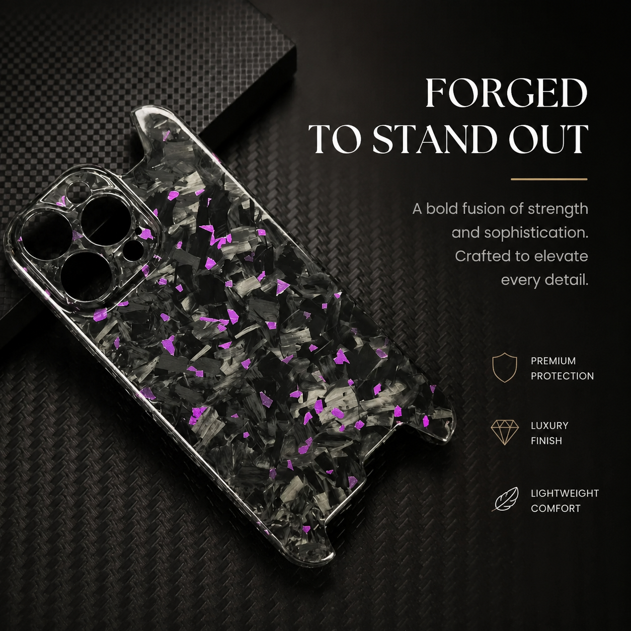 Premium iPhone Case Carbon Fiber Aramid Cover Shockproof Anti Fingerprint Non Slip Grip Ultra Thin Lightweight Durable Protective Case Glossy Design