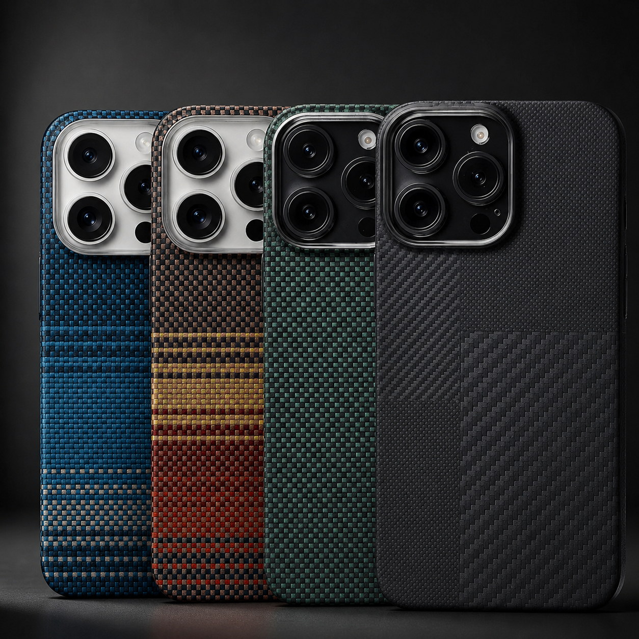 Premium iPhone Case Carbon Fiber Aramid Ultra-Thin Protective Cover Shockproof Anti-Fingerprint Full Back Lightweight MagSafe Compatible Design