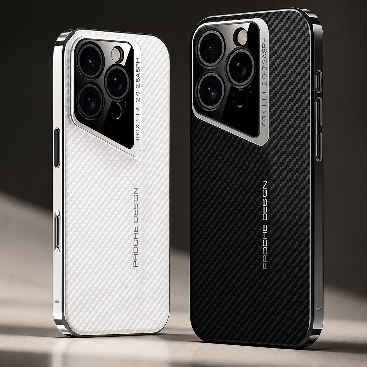 Premium iPhone Case Carbon Fiber Fighter-Style Electroplated Cover with Magnetic Shockproof Design, Anti-Fingerprint Non-Slip Full-Coverage Protection