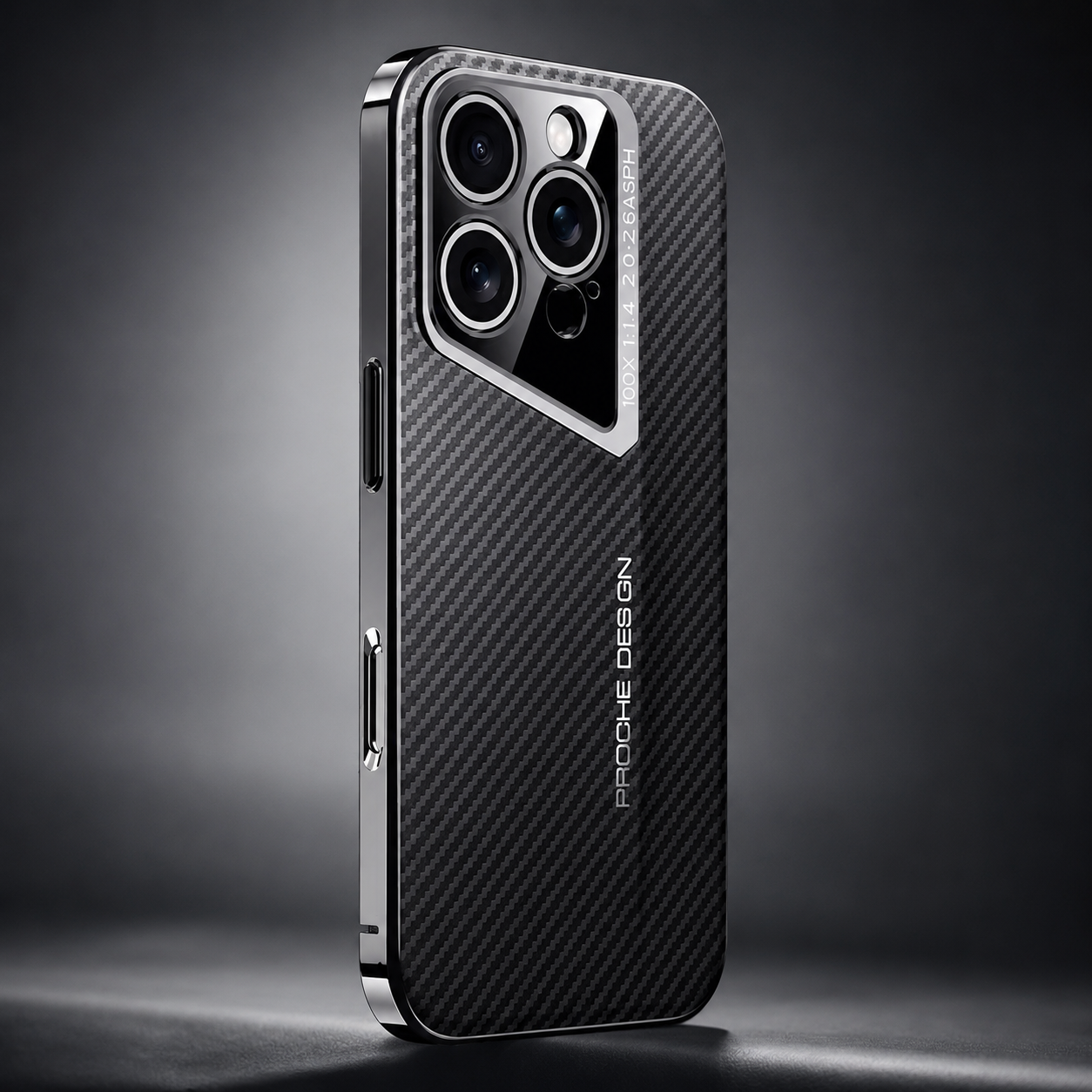 Premium iPhone Case Carbon Fiber Fighter-Style Electroplated Cover with Magnetic Shockproof Design, Anti-Fingerprint Non-Slip Full-Coverage Protection