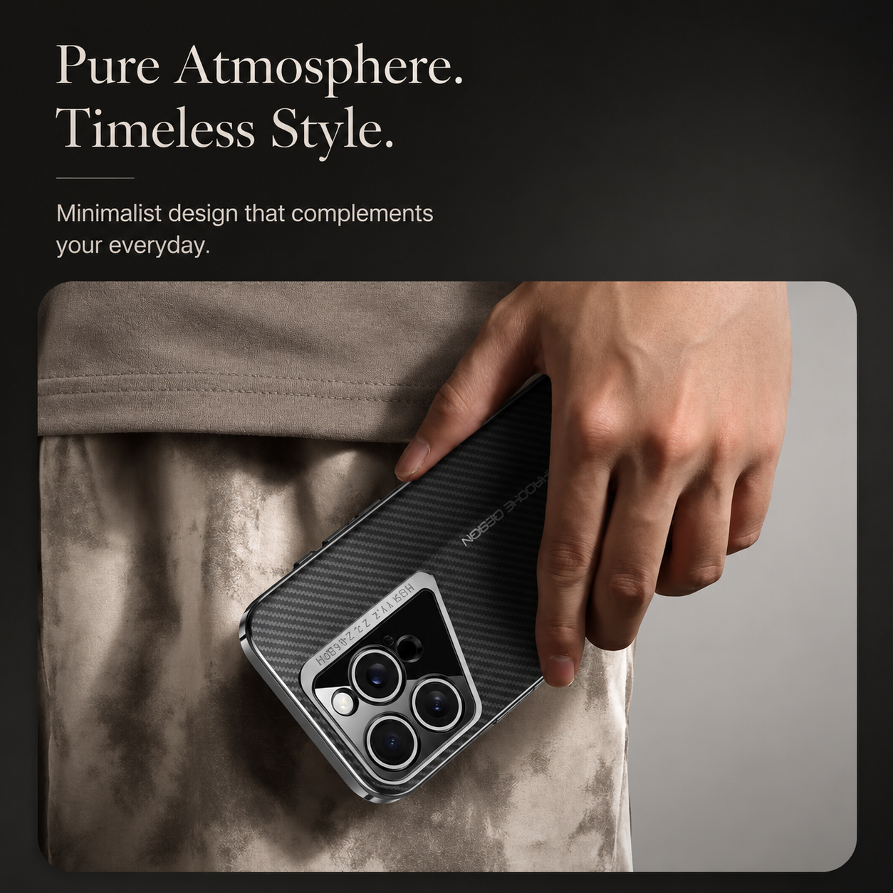 Premium iPhone Case Carbon Fiber Fighter-Style Electroplated Cover with Magnetic Shockproof Design, Anti-Fingerprint Non-Slip Full-Coverage Protection
