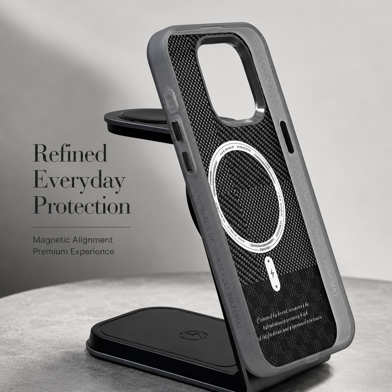 Premium iPhone Case Carbon Fiber Magnetic Cover Metal Camera Frame MagSafe Compatible Shockproof Airbag Corners Anti Fingerprint Hybrid Protection