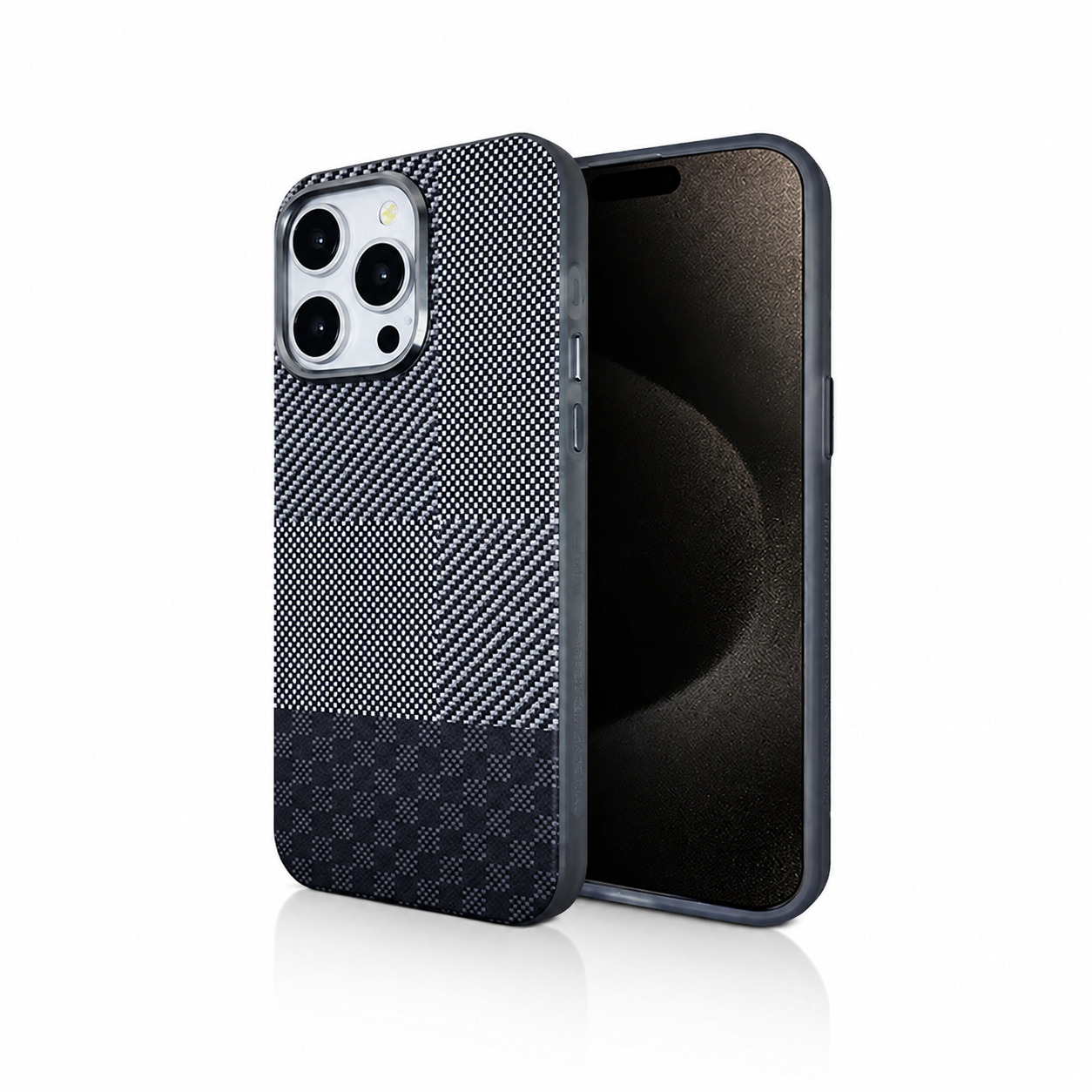 Premium iPhone Case Carbon Fiber Magnetic Cover Metal Camera Frame MagSafe Compatible Shockproof Airbag Corners Anti Fingerprint Hybrid Protection