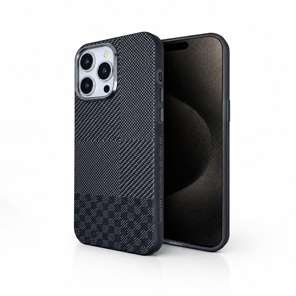 Premium iPhone Case Carbon Fiber Magnetic Cover Metal Camera Frame MagSafe Compatible Shockproof Airbag Corners Anti Fingerprint Hybrid Protection