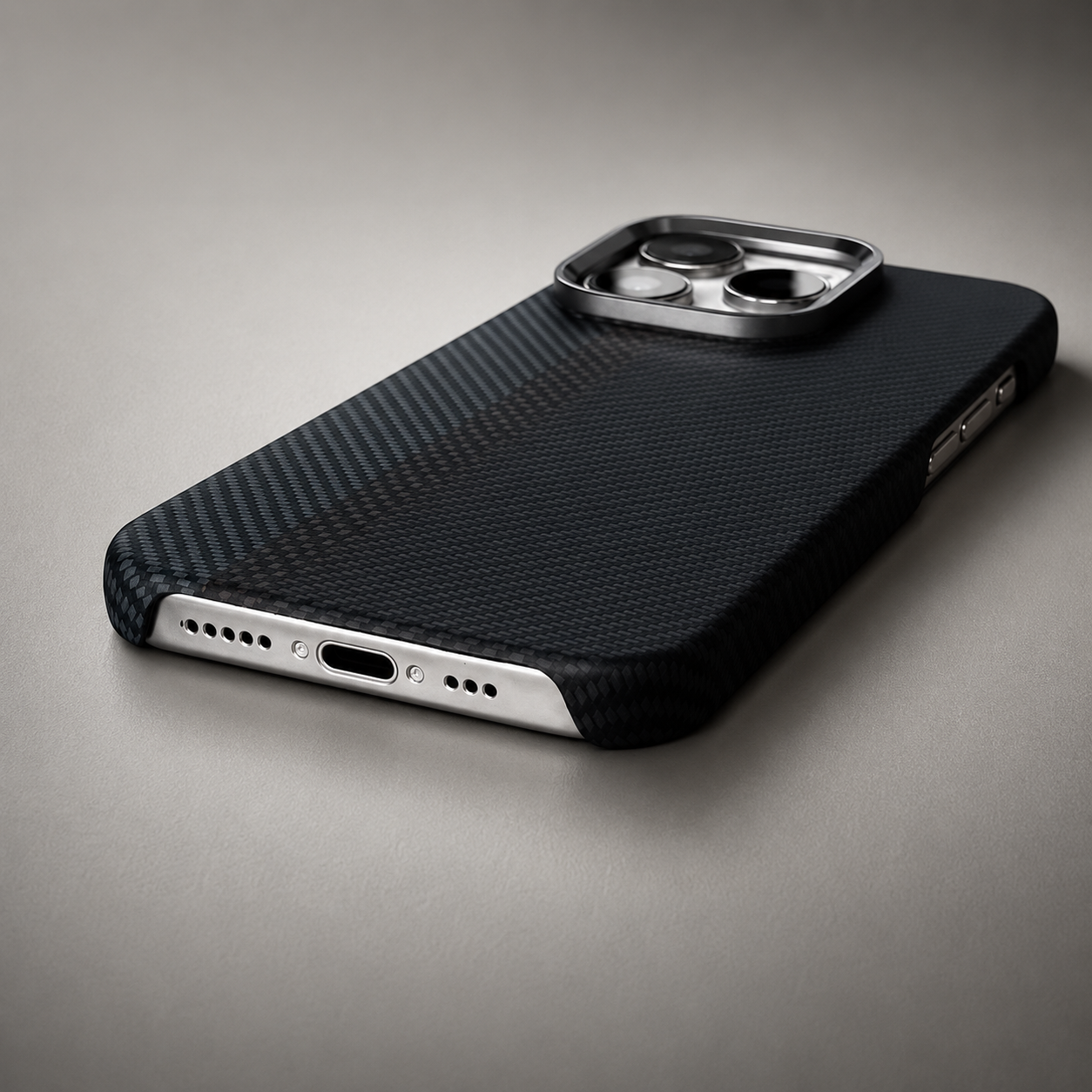 Premium iPhone Case Carbon Fiber Texture Magnetic Cover MagSafe Compatible Shock Absorbing PC TPU Hybrid Protective Case Slim Lightweight Design