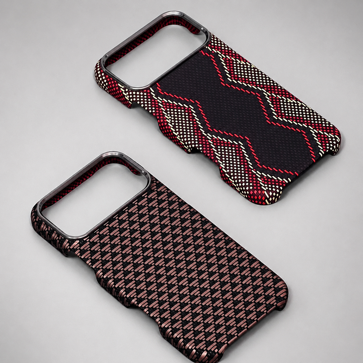 Premium iPhone Case Carbon Fiber Texture Magnetic Cover MagSafe Compatible Shock Absorbing PC TPU Hybrid Protective Case Slim Lightweight Design