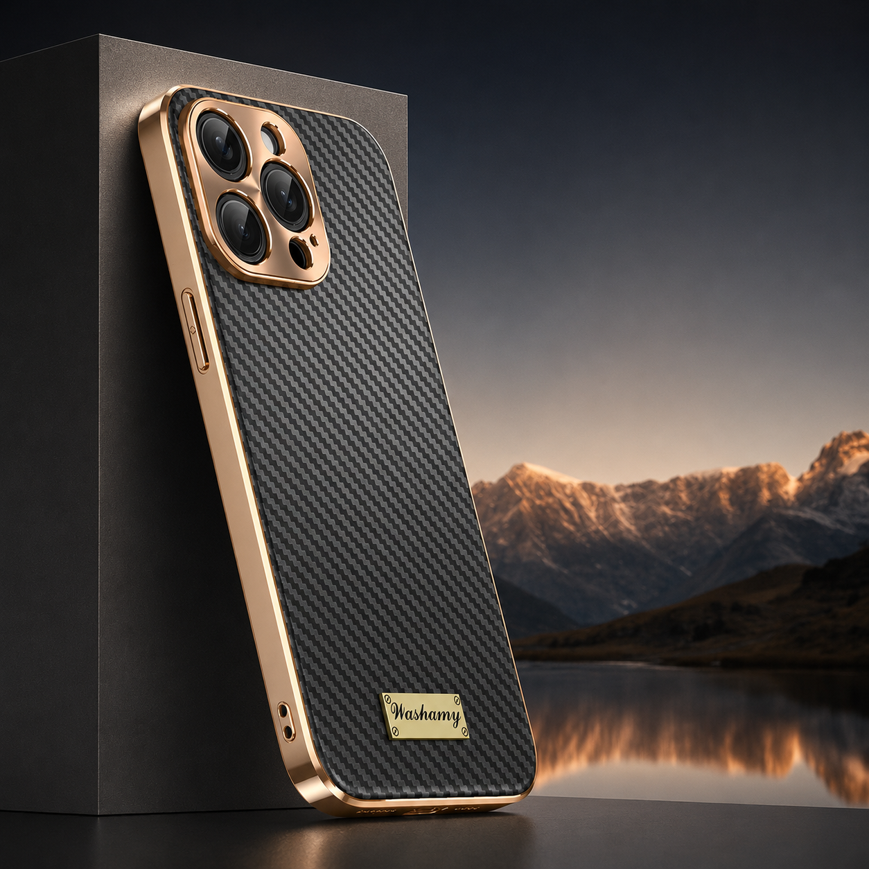 Premium iPhone Case Carbon Fiber Textured Leather Protective Cover Camera Lens Protection Shockproof Slim Fit Durable Design