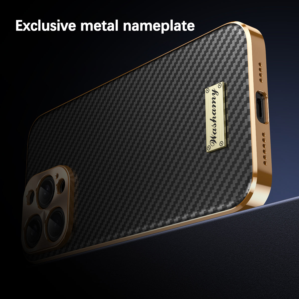 Premium iPhone Case Carbon Fiber Textured Leather Protective Cover Camera Lens Protection Shockproof Slim Fit Durable Design