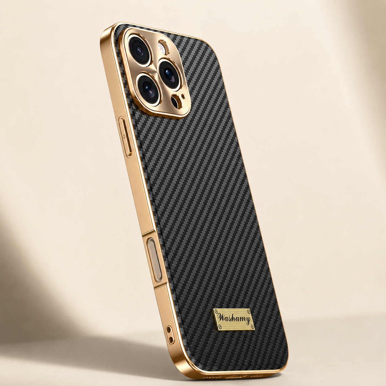 Premium iPhone Case Carbon Fiber Textured Leather Protective Cover Camera Lens Protection Shockproof Slim Fit Durable Design