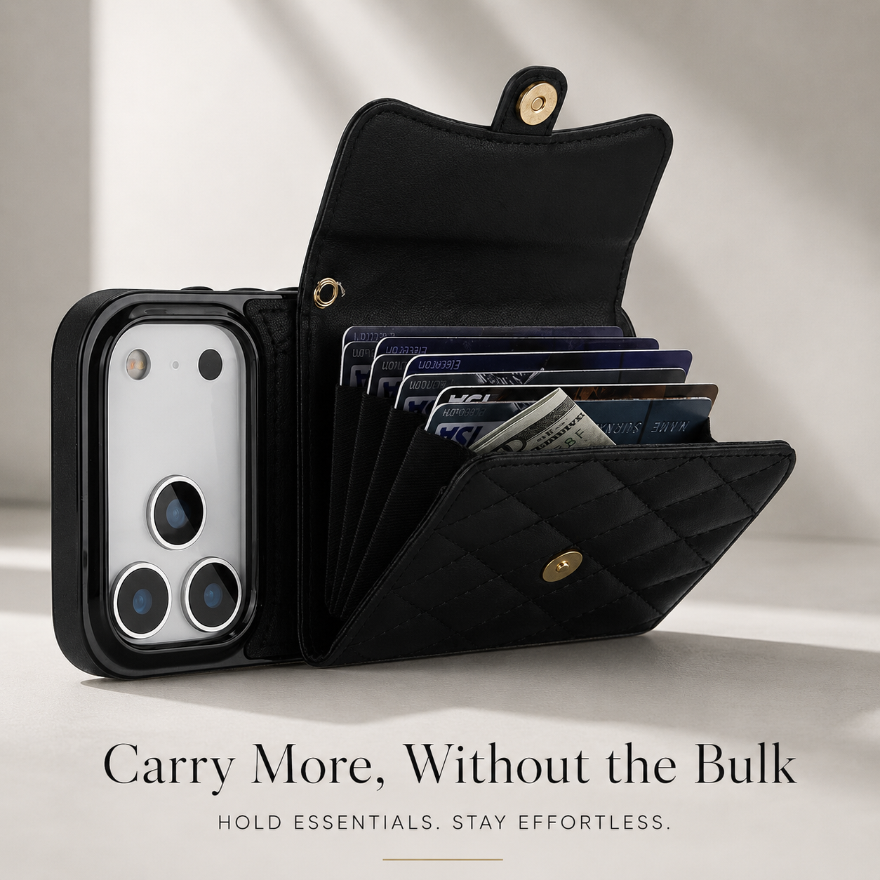 Premium iPhone Case Crossbody Leather Wallet Cover with Card Storage, Coin Pocket, Shockproof Protection, Hands Free Carry and Secure Everyday Convenience