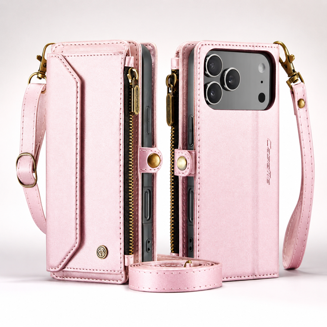 Premium iPhone Case Crossbody PU Leather Wallet Flip Cover RFID Blocking 7–10 Card Holder Wristlet Strap Shockproof Full-Body Protective Design