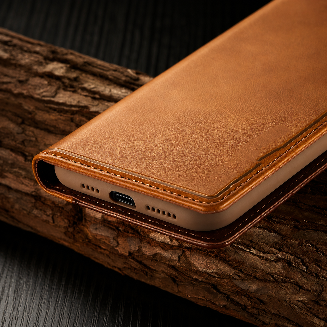 Premium iPhone Case Flip Wallet MagSafe Compatible Genuine Leather Magnetic Closure Card Holder Shockproof Protective Cover Camera Lens Protection Slim Design