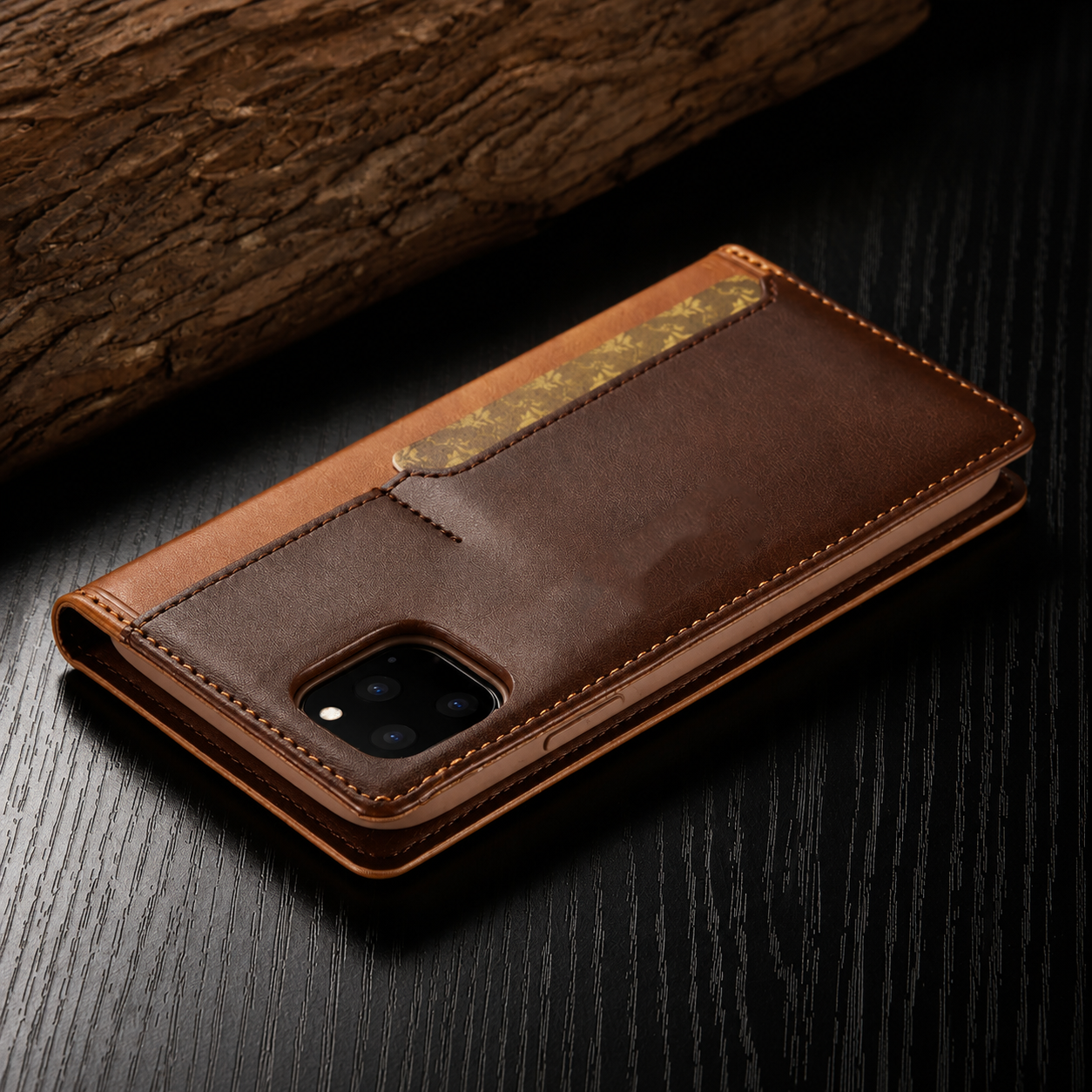 Premium iPhone Case Flip Wallet MagSafe Compatible Genuine Leather Magnetic Closure Card Holder Shockproof Protective Cover Camera Lens Protection Slim Design