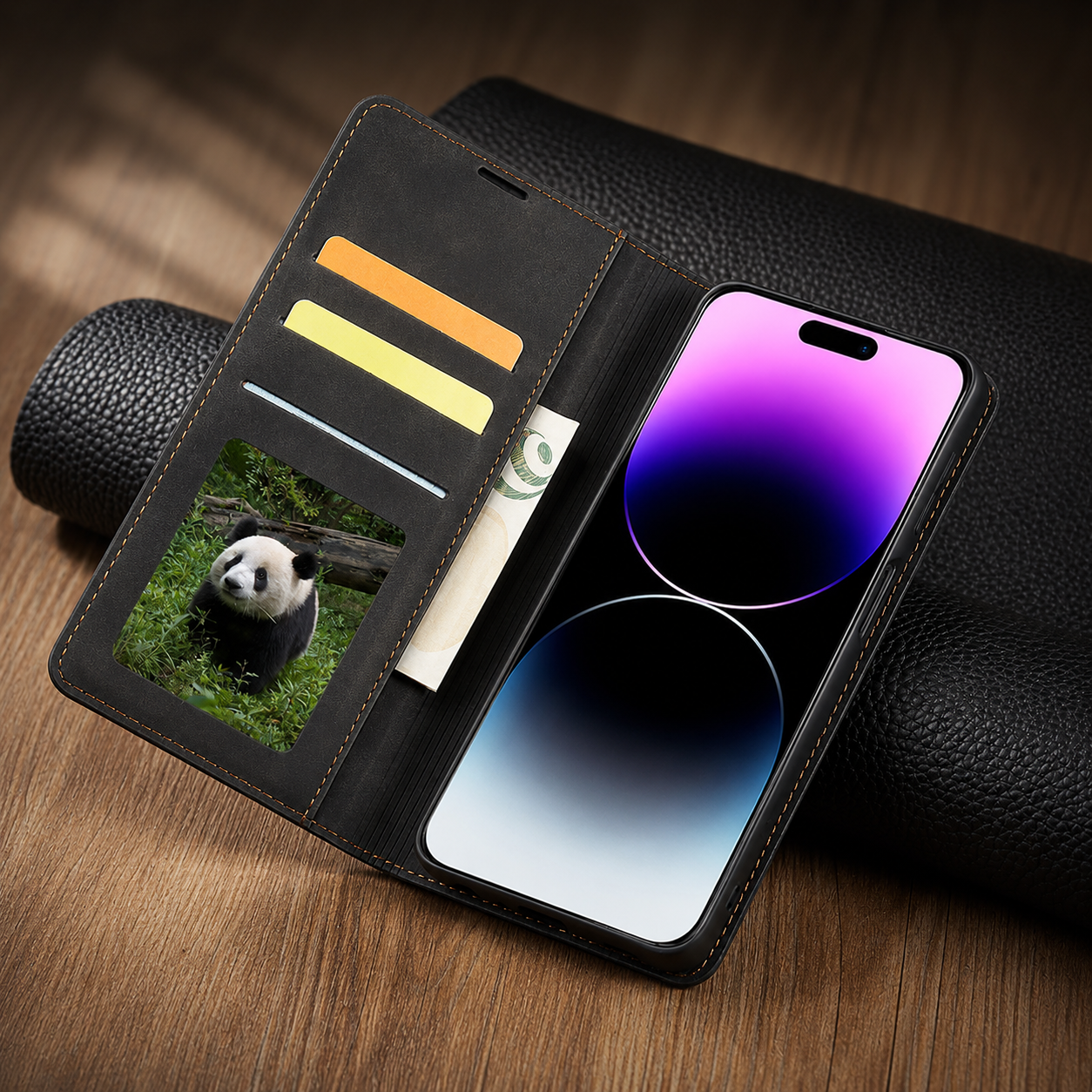 Premium iPhone Case Flip Wallet MagSafe Compatible Leather Card Holder Magnetic Closure Shockproof Protective Cover Camera Lens Protection Stand Function