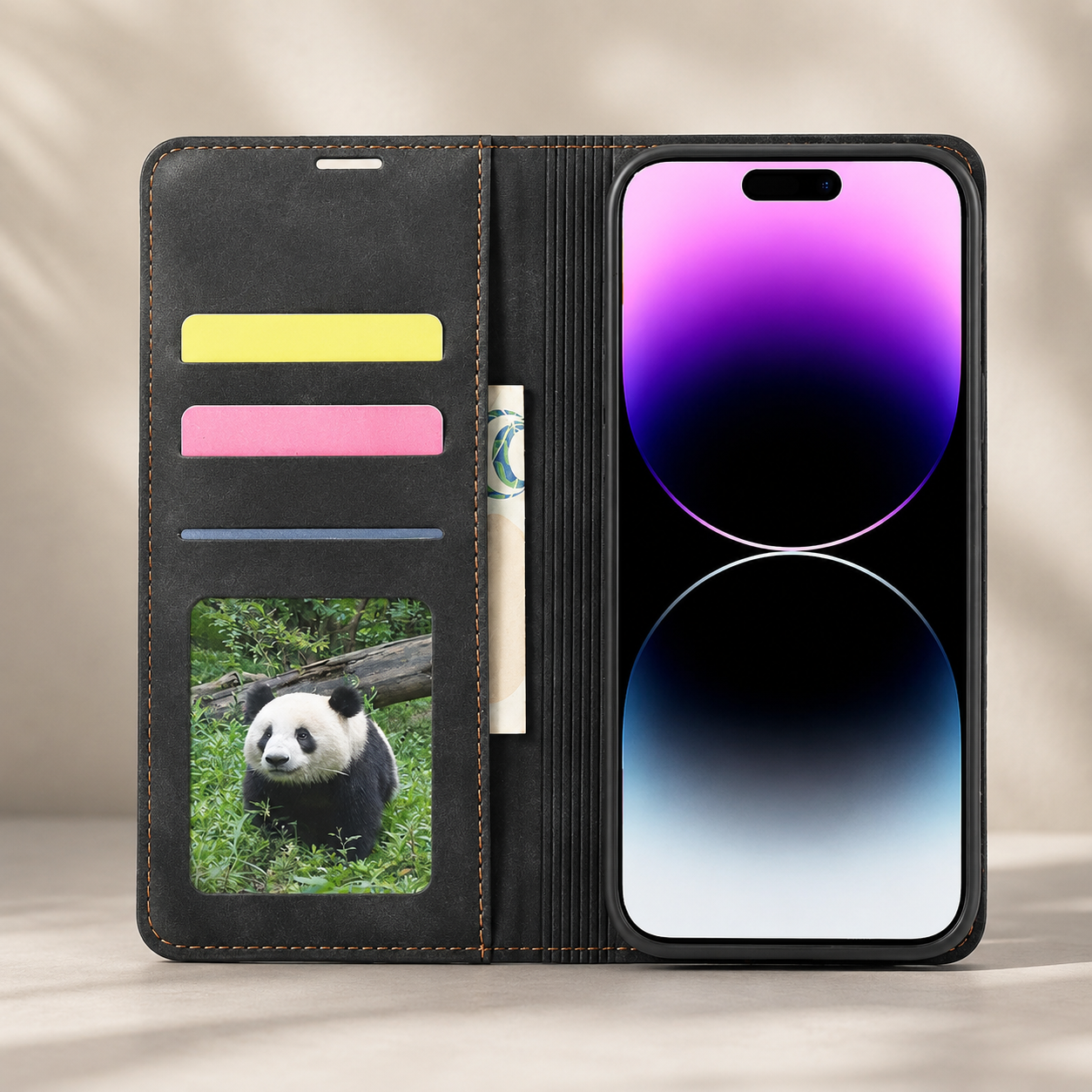 Premium iPhone Case Flip Wallet MagSafe Compatible Leather Card Holder Magnetic Closure Shockproof Protective Cover Camera Lens Protection Stand Function